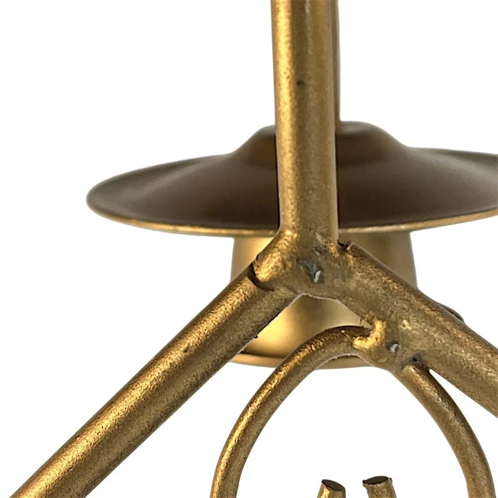 Two Vintage Heart Wall Candle Holders Pair Brass-Tone, Gold Tone Metal Sconces